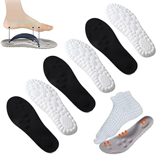 4d Cloud Technology Insole - Super Soft, 4d Insoles, Soft Foot Protection Cloud Feeling Insole, 4d Sports Insoles, 4d Cloud Technology Sports Insoles (43-44, Black)
