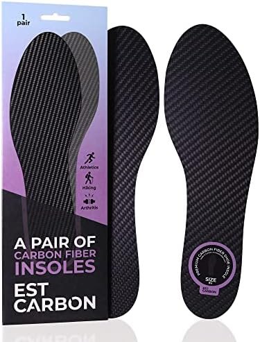 Carbon Fiber Insoles for Men & Women Pair Foot Plate Shoes Insert Rigid Composite Toe Insert Carbon Fiber Footplate for Hallux Rigidus, Turf Toe & Mortons Neuroma Inserts for Recovery W 9, M 8-8.5