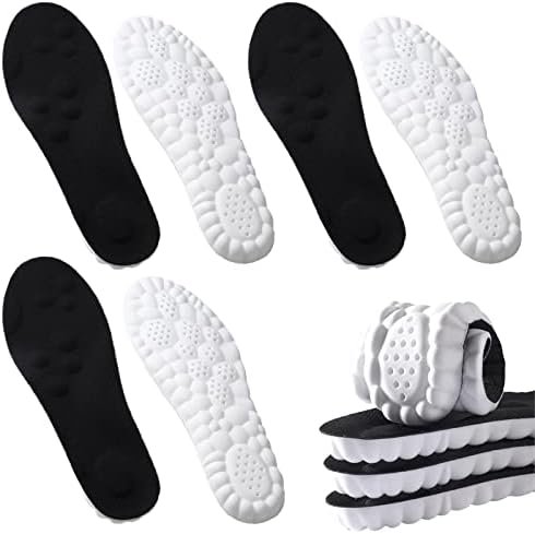 Cloudstride 4d Insoles, 4d Cloud Technology Sports Insoles, Soft Foot Protection Cloud Insole, U-Shape Memory Foam Sports Breathable Shock Absorption Insoles for Foot & Joint Support (Black,7-8)