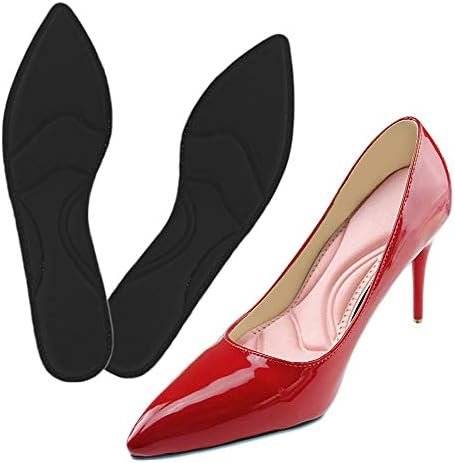 High-Heeled Shoes Memory Foam Insoles - Breathable, Massage, Anti-skidding, Anti-Pain, Shock-Absorbing, Depressurizing, Arch Support Insoles, for Women Prolonged Standing Walking (Black, 35-40)