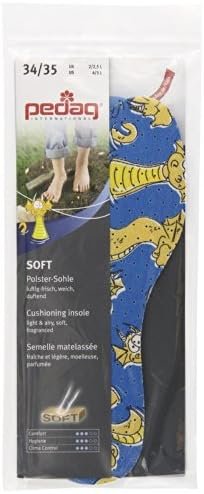 Pedag Kids Soft | Fabric Covered Latex Foam Insoles | Lemon Scented | Children Size US 4L/5L-EU 34/35 | 3 Pair