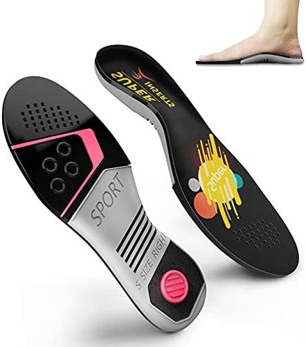 Running Insole, Orthotic Sports Shoe Insoles Arch Support for Men Women,Comfortable Breathable Shoe Inserts,Reduces Leg Muscle Fatigue and Knee Joint Stress,Relieve Foot Pain-M Black