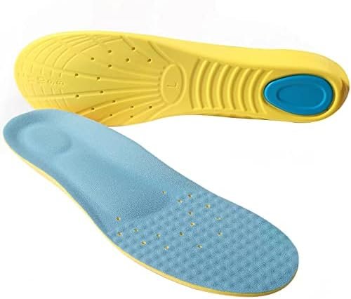 Shoes Inserts Memory Foam Insoles Shock Absorption Pain Relief Plantar Fasciitis Arch Supports Breathable PU Sports Feet Insoles for Men Women and Kids,1 Pair (M（Men's 6-9/ Women 7-11）)