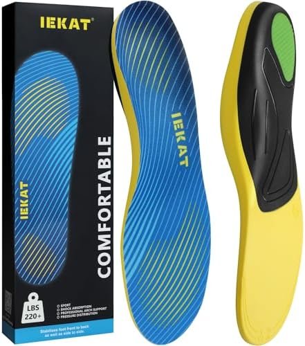 Sport Athletic Shoe Insoles Foot Insoles Plantar Fasciitis Pain Relief Orthotic Insoles High Arch Support Shock Absorption Feet Insoles for Men Women Shoes Inserts Replacement