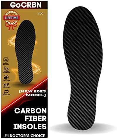 Toe Pain Relief Ultra Thin Carbon Fiber Insole for Men Women | Rigid Carbon Fiber Inserts for Shoes | Carbon Fiber Soles Inserts, Turf Toe, Hallux Rigidus, Arthritis, Carbon Fiber Footplate M8 (1pc)