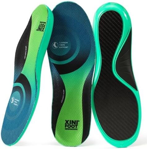 XINIFOOT Performance Insoles Carbon Fiber Shock Absorbing Sport Shoe Insoles for Running, Basketball, Athletics Arch Support Insoles Inserts for Hiking Boots or Shoes