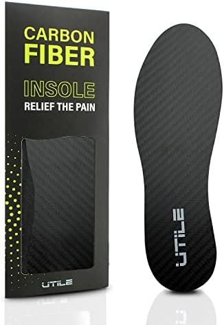 Carbon Fiber Insole (1 Pair) Rigid Shoe Insert for Turf Toe, Foot Fracture and Arthritis, Mortons Toe, Hallux Rigidus, Limitus - Orthotic Shoe Stiffener Insert Alternative to Post Op Shoe (M)
