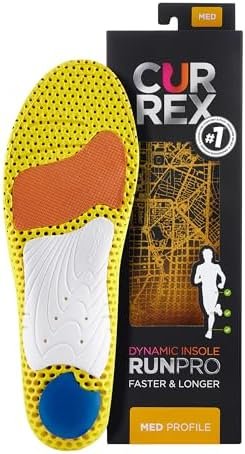 CURREX RunPro Insoles for Running Shoes – Arch Support Inserts to Help Reduce Fatigue, Prevent Injuries & Boost Performance – for Men & Women – Medium Arch, Small