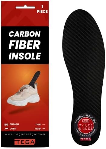 Carbon Fiber Insole (1 PC) - for Turf Toe, Foot Fractures, Hallux Rigidus and Limitus - Rigid Shoe Insert - Alternative to Post-Op Shoe (11.02"- Women's Size 12.5, Men's 11.5)