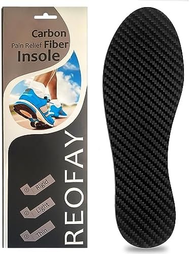 Carbon Fiber Insole for Turf Toe, Foot Fractures, Hallux Rigidus, Limitus, Rigid Insert for Sports, Hiking, Trekking, Basketball, Running, Alternative to Post Op Shoe 275 mm