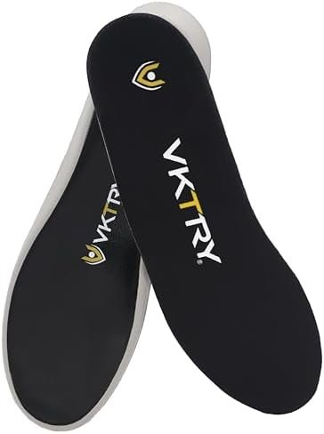 VKTRY Performance Insoles - Silver VKs - Carbon Fiber Shock Absorbing Sport Shoe Insoles for Amateur Running, Basketball, Athletics - Improved Explosiveness, Injury Protection and Recovery