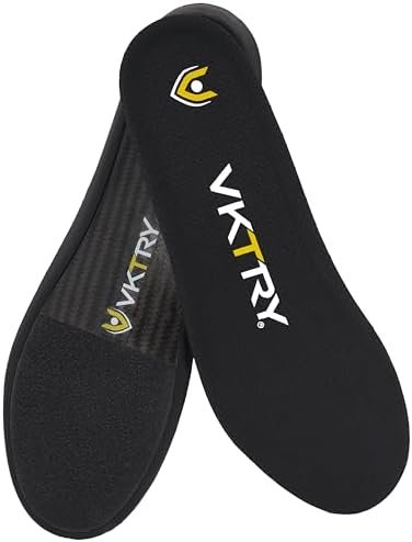 VKTRY Performance Insoles - Gold VKs for Cleated Sports - Carbon Fiber Shock Absorbing Shoe Insoles - Football, Baseball/Softball, Lacrosse, Cycling, Rugby, Golf, and More