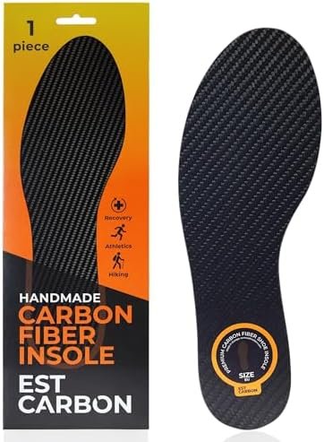 Carbon Fiber Insole for Men & Women 1 PC Carbon Fiber Foot Plate, Carbon Fiber Shoe Insert- Rigid Support Turf Toe, Morton Extension, Hallux Rigidus Insole, Post-op Shoe Alternative Men 9.5 & 10-10.5