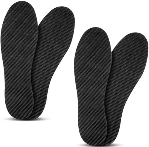 2 Pairs Carbon Fiber Insole for Men Women 9.64 Inches/ 245 mm Carbon Fiber Footplate Rigid Shoes Insert for Hallux Rigidus Arthritic Toe Pain Relief Sports Trekking, Men 8-8.5/ Women 9-9.5