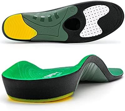 (210+lbs) Walkomfy Heavy Duty Support Plantar Fasciitis Insoles Arch Support Orthotic Inserts for Big & Tall Men Women, Flat Feet Heel Pain Relief Orthotics,Work Boots Gel Shoe Insoles,Green