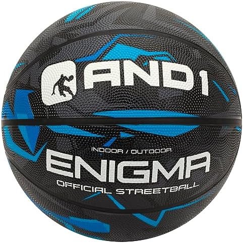 AND1 Enigma Rubber Basketball: Official Regulation Size 7 (29.5 inches) Street Basketball - Deep Channel Construction Streetball, Made for Indoor Outdoor
