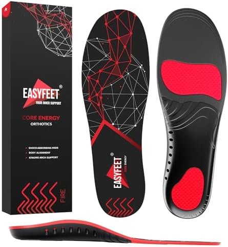 Anti-Fatigue Shoe Insoles - High Arch Support Insoles - Shoe Inserts Orthotics Men Women - Plantar Fasciitis Heel Arch Feet Pain Flat Feet - Work Boot Sneakers Hiking Shoe