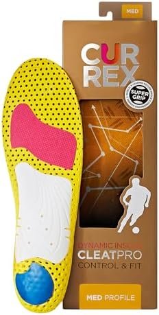 CURREX CleatPro Sport Insoles for Soccer Cleats, Football Cleats, & Field Sport Shoes – Stabilizing Inserts for a Secure Fit to Help Reduce Fatigue, Prevent Common Injuries – for Men & Women
