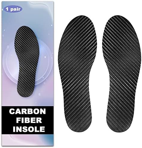 Carbon Fiber Insole - 1 Pair, Rigid Orthotic Shoe Insert for Turf Toe, Foot Arthritis, Hallux Rigidus - Rigid Insert for Sports, Hiking Basketball and Running (11.22" -Women's 13-13.5, Men's 12-12.5)
