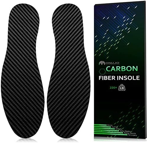 Carbon Fiber Insole (1 Pair), for Turf Toe, Foot Fractures, Hallux Rigidus, Limitus, Rigid Insert for Sports, Hiking, Trekking, Basketball, Running, Alternative to Post Op Shoe 235mm