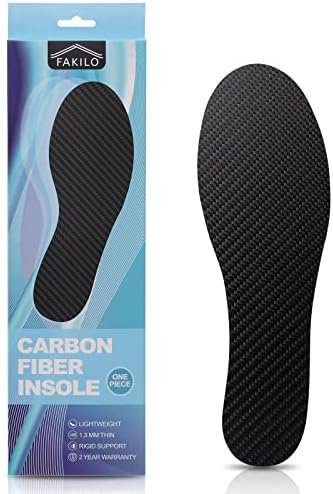 Carbon Fiber Insole 1 Piece, FAKILO Carbon Fiber Foot Plate Shoes Insert for Women Men, Rigid Support for Hallux Rigidus, Turf Toe, Foot Fractures, Mortons Toe - 273mm