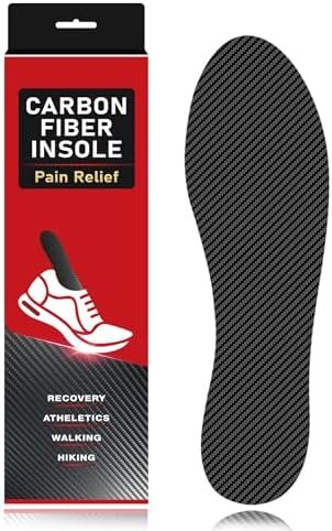Carbon Fiber Insole-1 pc | Rigid Carbon Fiber Shoe Insert for Recovery, Carbon Fiber Footplate for Foot Pain, Arthritis, Hallux Rigidus, Turf Toe & Mortons Toe 21.5cm(Fit Men Size 5/Women 6)