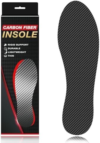 Carbon Fiber Insole 1PC, Carbon Fiber Foot Plate for Hallux Rigidus Relief,Turf Toe,Foot Fractures,Rigid Carbon Fiber Shoe Insert for Sports, Alternative to Post Op Shoe,Fit Men Size 7/Women 8