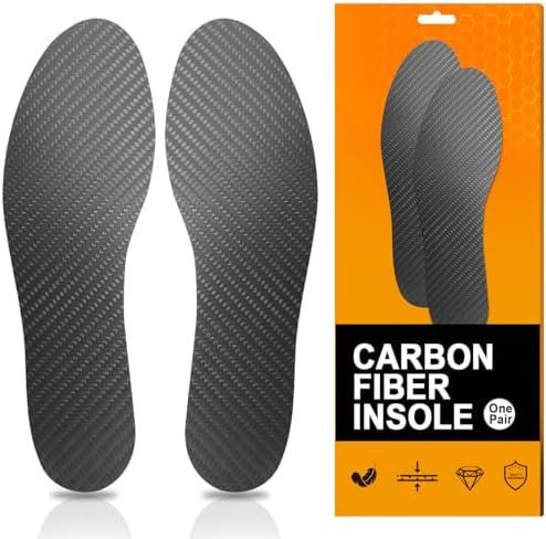 Carbon Fiber Insole for Men Women (1 Pair), Rigid Insole Insert for Turf Toe, Foot Fractures, Hallux Rigidus, Limitus, Rigid Foot Support for Sports (1 Pair, 10.04 Inch -255mm -Fit W 10-10.5, M 9-9.5)