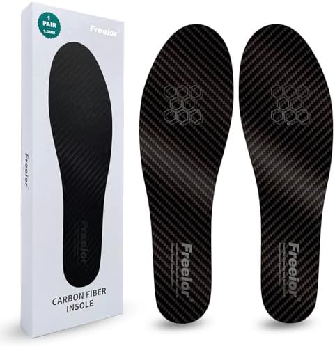 Carbon Fiber Insole for Pain Relief of Turf Toe, Hallux Rigidus and Limitus, Foot Fractures Recovery, Rigid Thin Foot Plate Carbon Fiber Shoe Inserts for Men Women 1 Pair 8.86" - 225mm