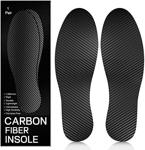 Carbon Fiber Insole for Turf Toe, Foot Fracture, Arthritis, Hallux Rigidus Limitus, Morton’s Toe, Rigid Shoe Insert for Broken Toe Injury Recovery, 1 Pair 275 mm for Men/Women