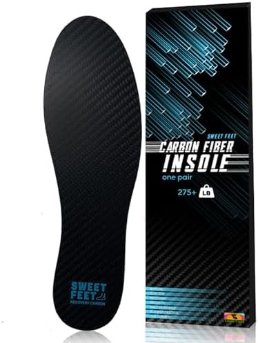Carbon Fiber Insoles (1 Pair) for Foot Fractures, Hallux Rigidus - Rigid Shoe Inserts for Sports, Hiking, Basketball, Running - Post Op Shoe Alternative (10.83"| 11 Mens |13 Womens)