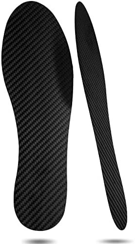 Carbon Fiber Insoles 2 Pcs, 1mm Full Length Rigid Shoe Inserts for Sports, Stiffener Insole for Men Women Foot Support by V.Step, Black, 245MM