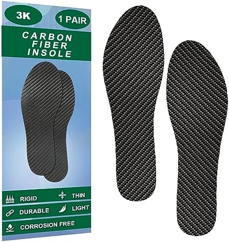 Carbon Fiber Insoles, Rigid Carbon Fiber Shoe Insert 1Pair For Pain Relief & Injury Turf Toe, Foot Fractures, Hallux Rigidus and Limitus For Hiking Running (10.43"-265mm-Men's 10-10.5/Women's 11-11.5)