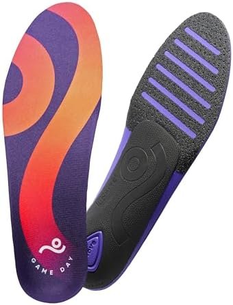 Game Day Performance Insoles - for Plantar Fasciitis, Arch Support, Basketball, Active Lifestyle, Running, and Athletics - Composite Heel and Reactive Stability (M 14-14.5 / WM 15.5-16)