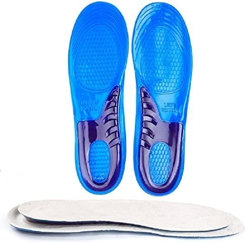 Gel Insoles,Sports Gel Insoles,Shoe Inserts Arch Support for Running,Hiking, Walking Soft Insoles for Men & Women,Absorb Shock, Size 4-12,M