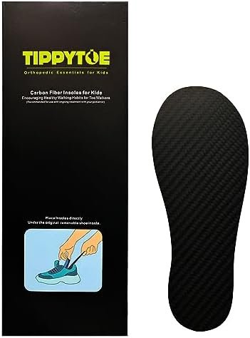 Kids Carbon Fiber Insoles for Children's Idiopathic Toe Walking | Corrective Support for Healthy Walking Habits, Toddlers and Big Kids - Pair of Left and Right Insole