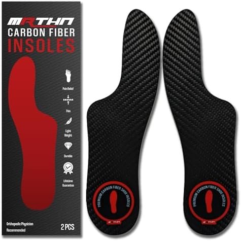 Mortons Extension Carbon Fiber Insole 1 Pair | Morton's Extension Orthotic Shoe Inserts | Rigid Shoe Insert for Hallux Rigidus, Turf Toe & Mortons Toe Plate | Carbon Fiber Insoles Women Men
