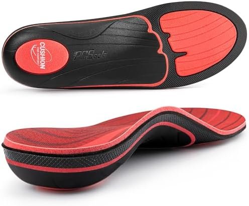 PCSsole Work Comfort Orthotic Insoles - 220+ lbs Heavy Duty High Arch Support Inserts with Shock Absorption - Foot Pain Relief for Plantar Fasciitis - Anti Fatigue - Work Boot Shoe Insoles Men Women
