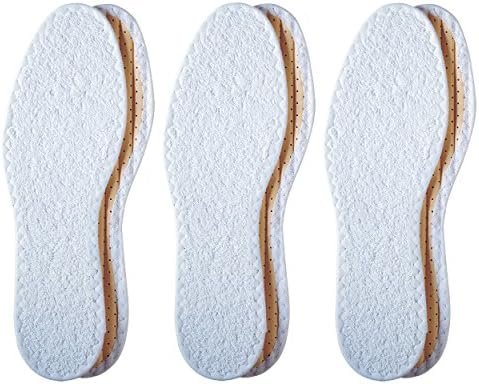 Pedag Summer | Terry Cotton Sockless Insoles | Barefoot Inserts | Handmade in Germany | Absorbs Sweat & Controls Odor | Wear Without Socks | Washable | US Women 10/ Men 7/ EU 40 | White | 3 Pair