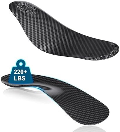 Plantar Fasciitis Insoles Men Women, Heavy Duty Arch Support Insoles for Pain Relief, 3/4 Carbon Fiber Orthotic Inserts for Overpronation, Flat Feet, Heel & Foot Pain, Load 220+lbs (M10-11.5/W11-12.5)