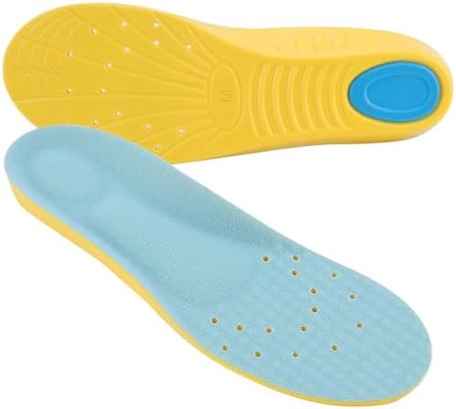 Shoe Insoles for Women Memory Foam Shoe Inserts Men Comfortable Arch Support Inserts with Shock Absorption Pain Relief Plantar Fasciitis Insoles for Sport Shoes, 1 Pai(M(Men's 6-9/Women 7-11), Yellow)