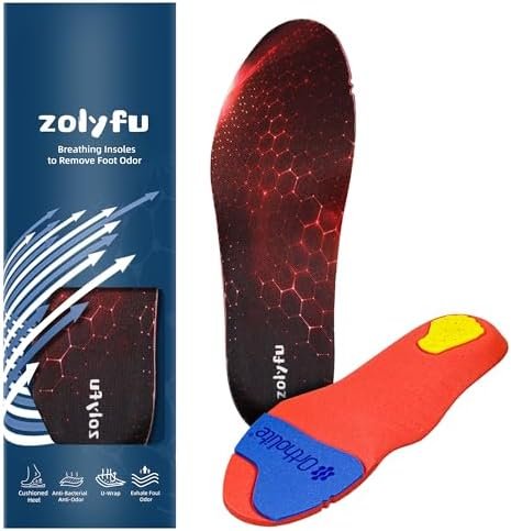 Sport Insoles, Ortholite Material Breathable Rebound Shock Absorption Orthotics Inserts Relieve Plantar Pain Feet Suitable for All Kinds of Sports for (Mens 7-7 1/2 | Womens 9-9 1/2)