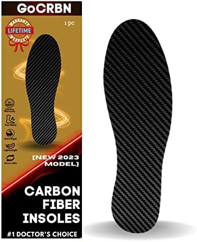 Toe Pain Relief Ultra Thin Carbon Fiber Insole for Men Women | Rigid Carbon Fiber Inserts for Shoes | Carbon Fiber Soles Inserts, Turf Toe, Hallux Rigidus, Arthritis, Stiff Footplate M10.5 (1pc)