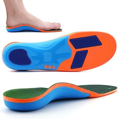 VALSOLE 220+ lbs Plantar Fasciitis Insoles Arch Support Shoe Inserts Men Women Gel Running Insoles for Flat Feet - Orthotics High Arch Boot Insoles