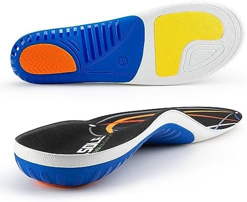 Valsole Plantar Fasciitis Insoles High Arch Support Inserts Orthotic Insoles for Flat Feet Women Men Heavy Duty Support Work Boots Insoles for Standing All Day (M:280mm(Men8-9.5/Women9-10.5), Black)