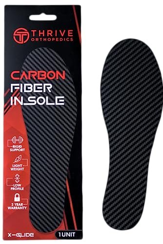 X-Glide Carbon Fiber Insole, 1-Piece Single Foot Plate, Advanced Lightweight Technology for Maximum Support & Injury Recovery – 1 pc, Rigid US W14/M13 (302x92mm)